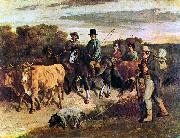 Gustave Courbet Bauern von Flagey bei der Ruckkehr vom Markt oil painting on canvas